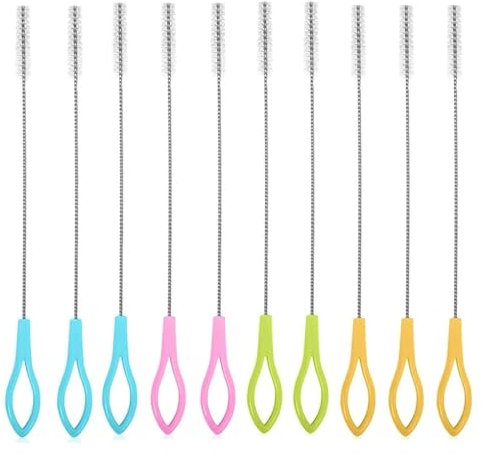 10 Pieces Extra Long Bottle Brush Baby Bottle Brush Straw Cleaning Brush Straw Cleaner Suitable for Water Cups, Test Tubes Baby Bottles Funnel Teapot Nozzle Keyboard Bottle Brushes for Cleaning