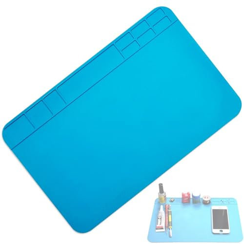 Silicone Soldering Mat Multi-Purpose Work Mat Insulation Silicone Soldering Mat for Watch Phone Laptop Repair Soldering Repair Station Mat with Grids