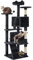 Yaheetech Arbre à Chat avec 2 Niches 3 Plateformes 2 Boules en Sisal Arbre à Grimper Multi-Niveaux Hauteur 158cm Idéal pour 3-4 Chats Noir