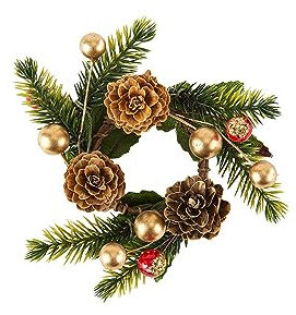 Serviettenring, Tannenbaum, Kegel, Beeren, Pailletten, 10 cm