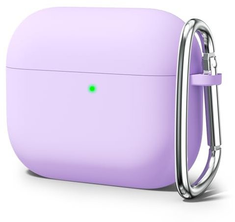 Oakxco für Airpods 3 Hülle Silikon Bunt Matt Glatt Dünn Weich Gummi Airpods 3 Generation Case, Mädchen Einfarbig Hart Plastik Slim TPU Aesthetic Silikonhülle mit Karabiner, Lilac Violett