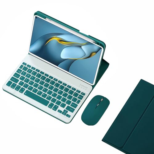 GUPENAA Tastaturhülle für Xiaomi Pad 6/6 Pro 11 Zoll 2023 mit Stifthalter, magnetische, abnehmbare Tastatur mit Bluetooth-Maus, Grün