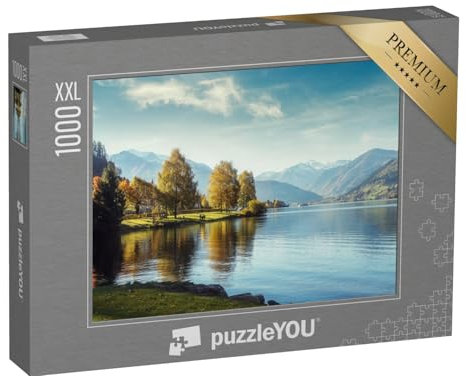 Puzzle 1000 Teile XXL „Märchenhafter Bergsee: Der Zeller See im Salzburger Land, Österreich“ – aus der Puzzle-Kollektion Seen