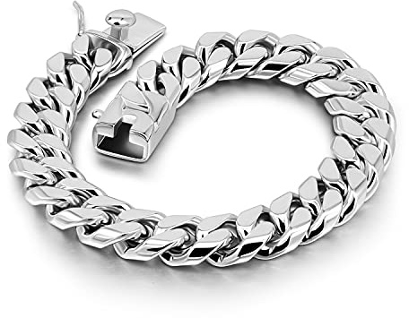 Dankadi Kubanisches Armband, massiv, Breite 12 mm, aus 925er Silber, für Herren, 18-25 cm, kubanische Gliederkette, große Panzerkette, Rock-, Punk-, Hip-Hop Miami-Geschenk, Feierschmuck, 10, Silber