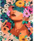 HEIBAGO Fleurs Filles Peinture par numéros pour Adultes ou Enfants, Kit de Peinture à l'huile sur Toile par numéro pour Débutants, Peinture à l'huile DIY Fleurs pour la décoration(Sans Cadre), 40x50cm