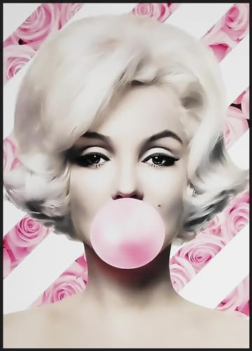 KUSTOM ART Bild Serie Promi-Schauspieler Marilyn Monroe mit Gummidruck auf Holz, 30 x 21 cm.
