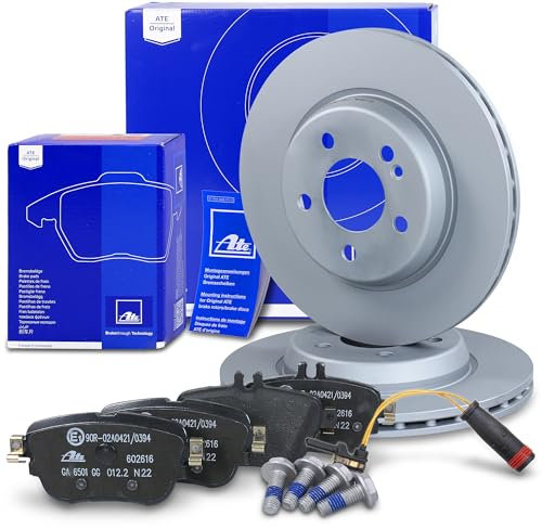 ATE Bremsenset Hinterachse inkl. Bremsscheiben hinten Ø 300 mm belüftet und Bremsbeläge hinten + Verschleißkontakt Kompatibel mit MERCEDES CLS, E-Klasse