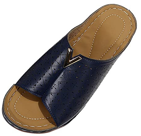 Sandali Donna Estive Eleganti Bassi Ciabatte Easy Slide Ciabatte Donna Spugna Scarpe Donna Estive con Zeppa Scarpe con Zeppa di Corda Scarpe Mare Sassi Infradito Ortopediche