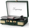 Trynnay Giradischi Bluetooth 3 marce, lettore portatile in vinile con altoparlanti integrati, giradischi, audio migliorato, verde