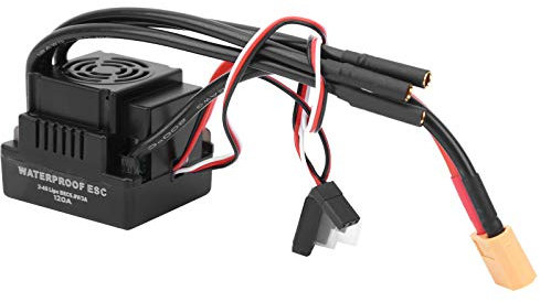 Lybunair 120A Télécommande Brushless ESC, Contrôleur de Vitesse électronique ESC sans Balais étanche avec Prise en XT60 pour Voiture 1/8 RC