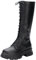 Stivali stringati da donna, da combattimento, sopra il ginocchio, con lacci, in pelle PU, combattimenti, militari, da lavoro, colore nero, taglia 35-43, Nero , 36 EU