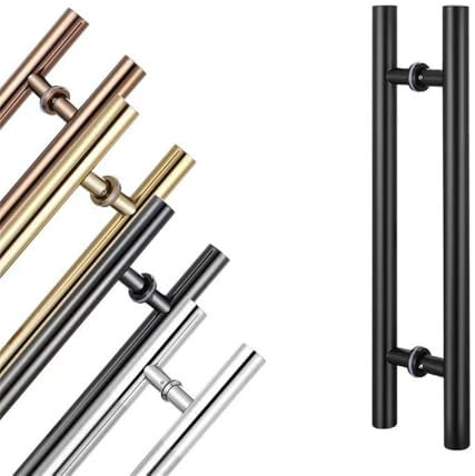 YGMXZL Push Pull Door Handle,Heavy Duty Stainless Steel Entrance Gate Long Handle Sliding Barn Door Handle for Wood Door,Garage,Industrial Grab Bar (Matt Black)