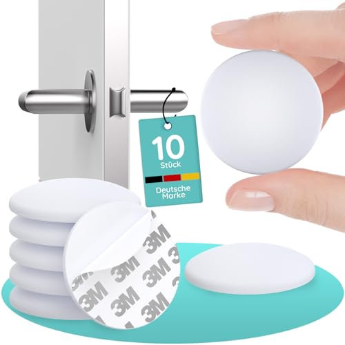 Türstopper Wand selbstklebend Weiß [10 Stück] – Gummipuffer selbstklebend, Türklinkenpuffer & Türpuffer Wandschutz – Silikon Stopper für Türanschlag & Schutz von Wänden