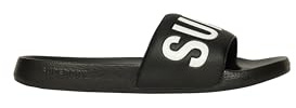 Superdry Damen CORE Pool Slide Sandal, Schwarz, 40 EU