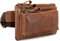 Fa.Volmer ® Bauchtasche/Gürteltasche/Hüfttasche in Echt-Leder für Damen und Herren | schwarz oder braun | Verstellbarer Gurt bis 118 cm (Braun Glattleder)