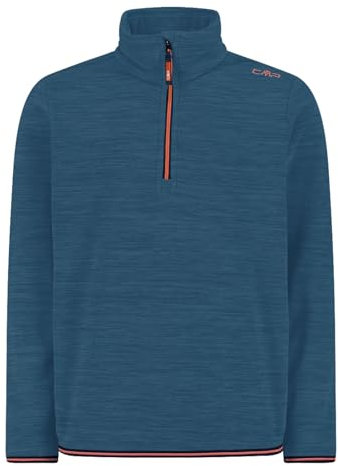 CMP Jungen Fleecepullover Rollkragenpullover Midlayer Kid Sweat, Farbe:Blau, Größe:128, Artikel:-N816 Bluestone Melange