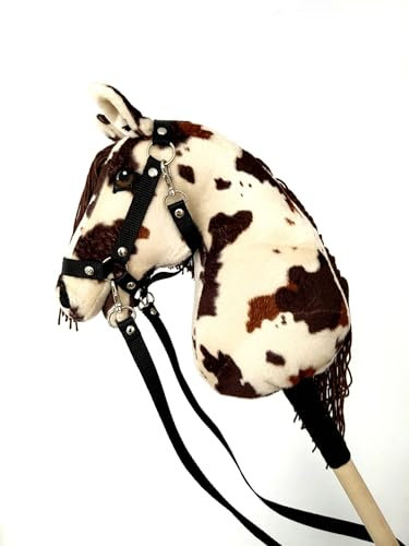 Steckenpferd A4 (Pferd auf einem Stock) Hobby Horse A4 komplett mit Kantar wie auf dem Foto (Kremowy)