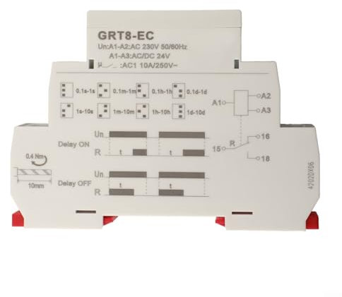 GRT8EC Interrupteur à minuterie avec de larges capacités de réglage de 0 1 seconde à 10 jours, avec écran LED convivial