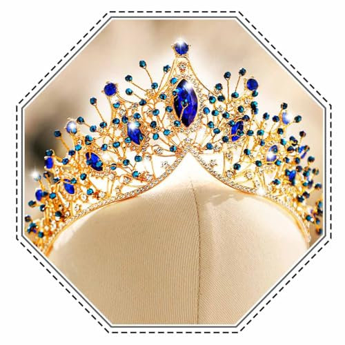 Jovono Strass-Kronen und Diademe, Braut-Hochzeitskrone, Braut-Kristall-Tiara, Barock-Stirnband für Frauen (Style 1)