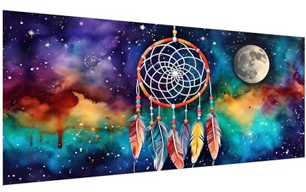 Diamond Painting Set 160x80cm, DIY Mond Diamond Painting Eckige Steine Strass Cross Stickerei Kunst Kits, Diamond Painting Zubehör Set Basteln Erwachsene, Geschenk Diamond Painting Traumfänger Z-972