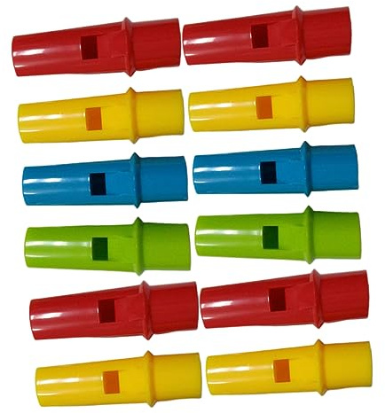Milisten 12pcs Cylinder Pan Flutes Musical Instrument Diy Flute Whistles Toy Set for Kids Toddlers Random Color