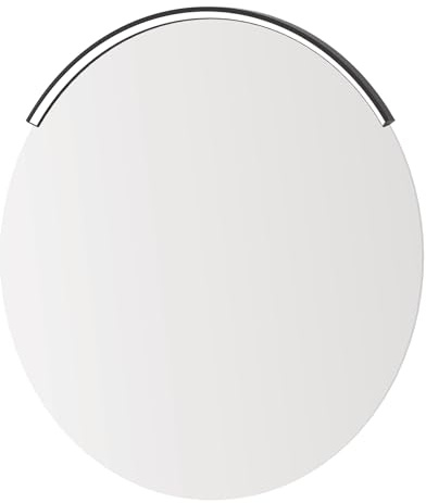 kalb | CURVIA, LED Spiegellampe, Gebogene Spiegelbeleuchtung für runde Spiegel Ø 60, 70 & 80 cm, 12VDC, 6W, neutralweiß 4000K, IP44, flimmerfreies Schminklicht, schwarz matt, Aluminium (60cm)