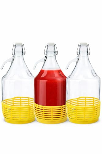 made in home 5L Gärballon mit BÜGELVERSCHLUSS und Kunststoffkorb Flasche Glasballon Weinballon Bügelflasche Glasflasche (4)