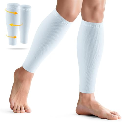 CAMBIVO 2 Paar Waden Kompression Herren Damen, Wadenbandage für Sport Reisen & Alltag, Kompressionsstrümpfe ohne Fuß mit Gradueller Kompression, Atmungsaktive Compression Sleeves