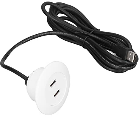 Mtlavishness Sofa-USB-Ladebuchse, zwei USB-Anschlüsse, Unterputz-Ladebuchse für Liegestuhl, mit integriertem Schaltkreisschutz für den Einsatz am Bett zu Hause, Schwarz (Weiß)