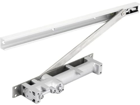 2 Stück versteckter unsichtbarer Türschließer, automatische Pufferung, hydraulisch, Hotel-Haus, verdeckter für leichte Innentüren(Silver 1)