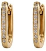 Suzan Gold® 375 Echtgold Huggie-Creolen für Damen mit fein gefassten Zirkonia klassisch elegant hypoallergen wasserfest – Lunaria Line – zeitloser Goldschmuck als stilvolles Geschenk