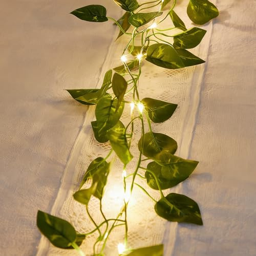 ANBET 10m 100 LEDs Ivy Garland Fairy Light, Artificial Green Leaves Light