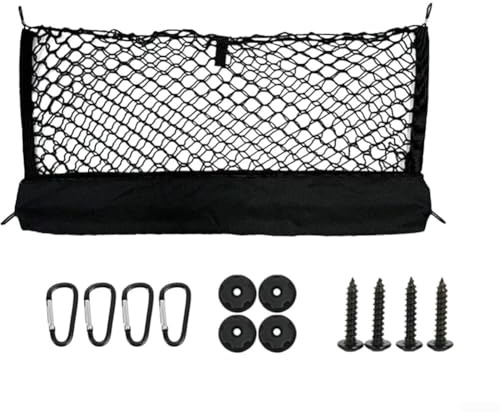 Filet de chargement de camion Double couche Filet de fret hautement élastique avec sac de rangement 110 x 40 cm Grille de tension antidérapante pour pickups Transport Sécurité des bagages et du