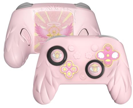 playvital Silikonhülle für Nintendo Switch 2 Pro Controller, Rosa | Magic-Wings-Design mit Controller Hülle, Joystick Kappen, GL/GR-Tastenkappen, Stickern und rutschfestem Silikongrip