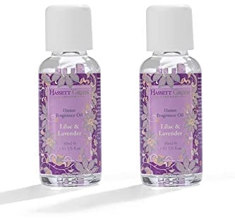 Hassett Green London Lilac & Lavender Fragrance Oil - Two 30ml Glass Bottles - Suitable for Ultrasonic Diffusers Humidifiers & More