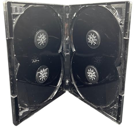 10 x Dragon Trading Amaray 4 Disc Black DVD CD Blu-ray Cases – 14mm Spine, Outer Sleeve for Artwork, Multi-Disc Storage Case for Movies, Games, Music, Data & Media Collection