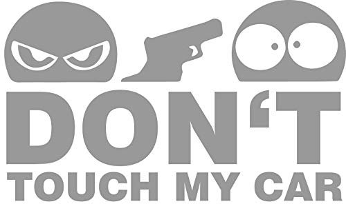 Autoaufkleber Don't Touch My Car Silber ca. 12x8 cm Tuning JDM Sticker Aufkleber Stickerbomb Fun Lustig