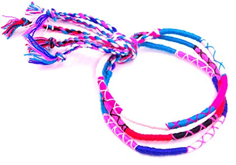 Lot 3 Bracelets Brésiliens bleu rose Amitié Macramé coton Friendship Porte Bonheur