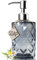 JASAI Diamond Design Glas Seifenspender mit 304 Rostfreier Edelstahl Seifenpumpe, 340 ml Küche Seifenspender für Badezimmer, Handseife, Geschirrseife (Grau)