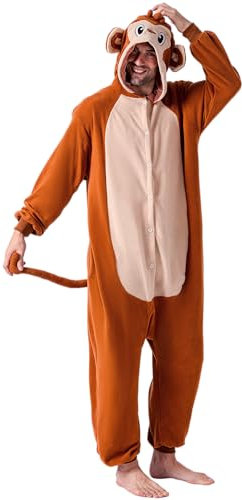 Spooktacular Creations Pijama unisex de felpa para adultos, disfraz de mono de una pieza X-Large