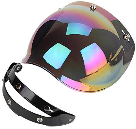 Motorradhelm Objektiv, Motorrad Retro 3-snap Sonnenblende Schild Winddicht Helm Objektiv Gefärbt