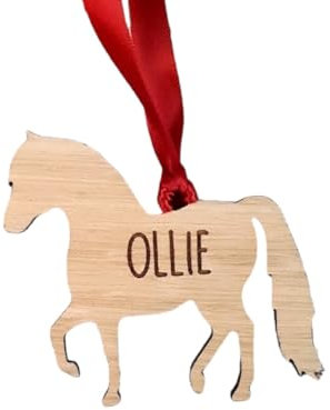 Personalised Animal Bauble - Pony: Wooden Christmas Tree Decoration Bauble