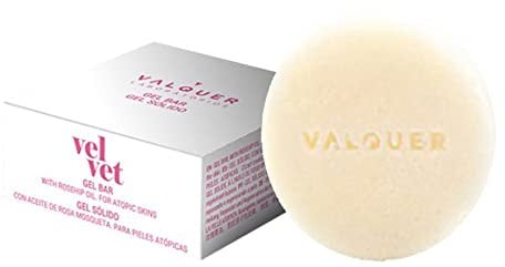 Valquer Laboratories Solid Body Gel, mit Hagebuttenöl. Empfindliche Haut. Repariert und spendet der Haut Feuchtigkeit, vegan, seifenfrei, plastikfrei, sulfatfrei, ökologisch - 50 G
