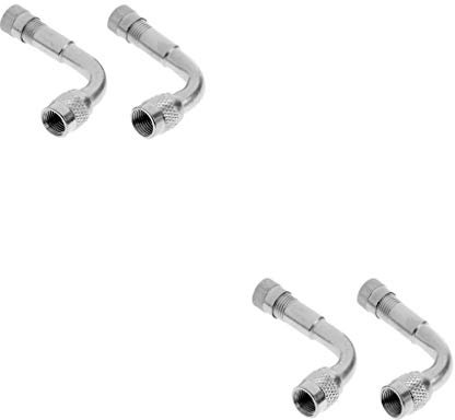 Inzopo 4 Pieces Tyre Valve Extension 90 Degree Adaptor Car Motorcycle Tire Wheel Stem Extender