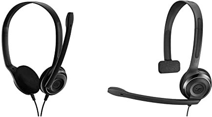 Sennheiser PC 8 USB Auriculares de Diadema Abiertos USB Color Negro + PC 7 USB Micro-Auriculares supraurales de Tipo Diadema Mono con conexión USB