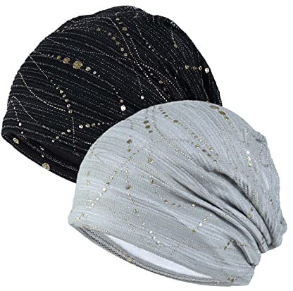WELROG Chemo Hut Frau Hut Spitzen Kopftuch Super Weich Slouchy Turban Kopfbedeckungen Kopf Wraps
