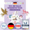 Papierdrachen 100 Metallic-Tattoos für Kinder - Hautfreundliche Kindertattoos Einhörner - Glitzer Tattoo - Geburtstagsmitgebsel - Für Jungen und Mädchen - in Deutschland hergestellt