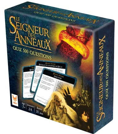 Topi Games | Le Seigneur des Anneaux – Quiz 500 | Jeu de Société Quiz | 500 Questions Cinéma & Fantasy | Cartes Thématiques Hobbit, Elfes | 2 à 8 Joueurs | 15 Min | Idée Cadeau Fan Dès 7 Ans | VF