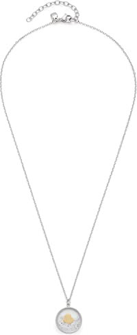 Leonardo Jewels Halskette Amadina, Kette aus Edelstahl mit Amulett, goldenes Herz in Glaskristallen, silber Valentinstag Schmuck, 45 cm 1 Stück 022435