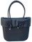 O bag Damen Minimalistische Schwarz O-Tasche mit Rand, Doppelgriff, 31x39x14cm